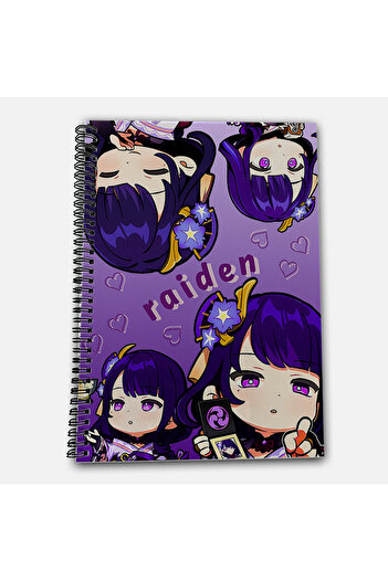 Define Moyas Genshin Impact Raiden Shogun Unlined A4 School Notebook 72 Sheets Model 1