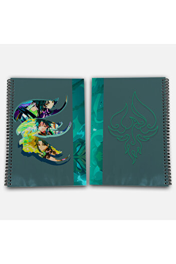 Define Moyas Genshin Impact Xiao Checkered A4 School Notebook 72 Sheets Model 2
