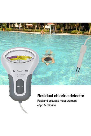 APWIKOGER Water Quality Testing Device Professional PH Chlorine Cl2 Level Meter Tester with Probe for Swimm...