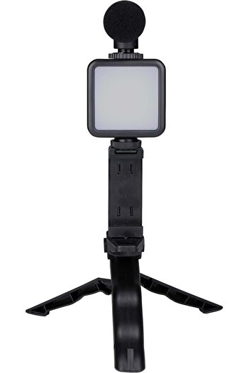 Grundig Telephone Tripod with Lamp - Tripod with Microphone - LEDs with 3 Colour Settings - For Phon