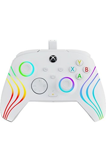 Pdp Controler pentru Xbox Series X|S, Xbox One, PC, iluminare audio Afterglow WAVE 3,5 mm, alb