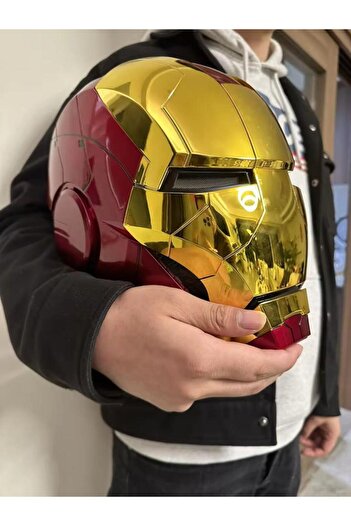 onestophub İronman Kaskı Demir Adam Marvel Robot Işıklı Konuşan Maske Akıllı Oyuncak sesli komut