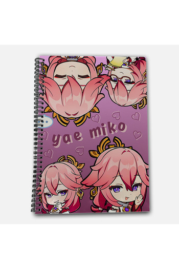 Define Moyas Genshin Impact Yae Miko Unlined A4 School Notebook 72 Sheets Model 1