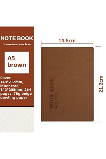 Choice A5-Brown Grid Notebook - Thick Leather Journal with Grid Pages, Minimalist Style Notebook for Accoun