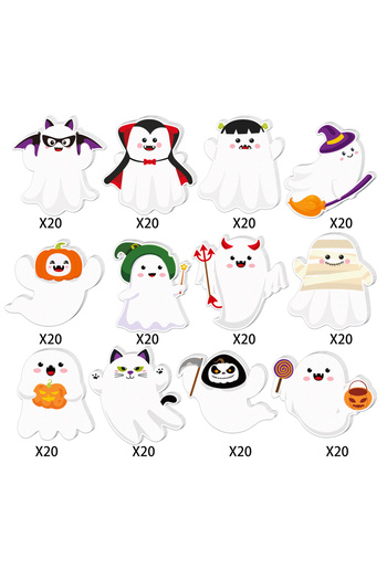 Choice UB019-12pcs 240Pages Halloween Theme Memo Pads Set Sticky Notes Stationery Label Notepad Self-Adhesi