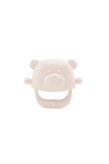 Kidnort Glitre teething toy Beige, ergonomic design, soft and flexible, with handle, from 3 months,