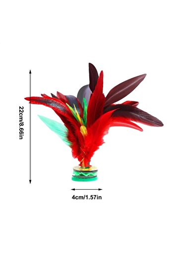 Choice Red Chinese Jianzi Wear Resistant Chicken Feather Shuttlecock Portable Foot Kick Handwheel Feather S