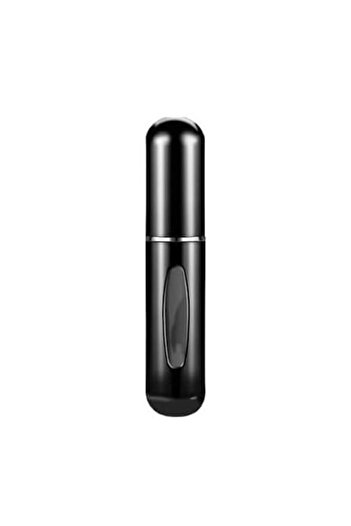 General Store Refillable Perfume Bottle with Atomizer, Portable, Black, Aluminum, 5 ml, SA&SO General Store