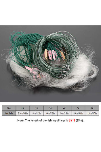 Choice Size 2 4cm Lixada Fish Network 25m 3 Layers Fish Net Monofilament Fishing Fish Gill Net with Float