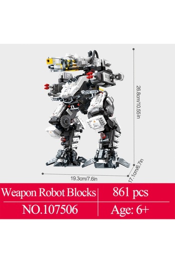 Choice 107506 861pcs Mecha Robot Building Blocks, Boy's DIY Toys, Creative Puzzle Assembling Mini Bricks, C