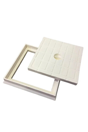 EBDAA HOME Plastic Inspection Cover for Maintenance and Odors - Beige - 20×20 cm