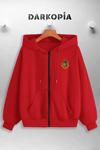 darkopia Unisex Women Men Harry Potter Hogwarts University Printed Hooded Zippered Sweatshirt Cardigan