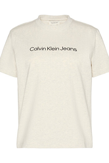 Calvin Klein Calvin Klein Women Gray Insert Logo Classic Crew Neck T-Shirt