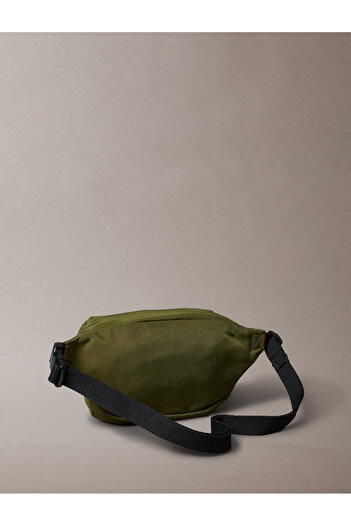 Calvin Klein Men Green Nylon Monogram Logo Bold Waistbag