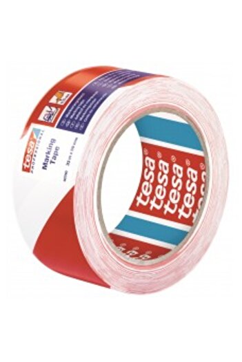 Tesa - Marking tape white/red 33mx50mm