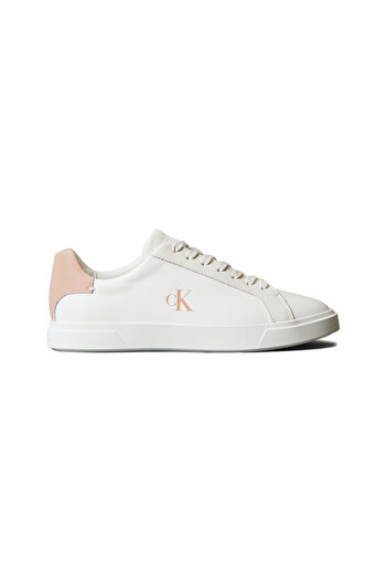 Calvin Klein Calvin Klein Women Lily White/Tuscany Low Pro Cups Leather Signature Logo Trainers