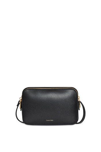 Calvin Klein Calvin Klein Women Black/Toasted Coconut Foil Logo Elongated Camera Bag