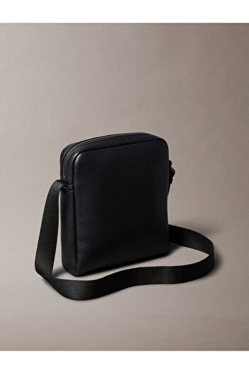 Calvin Klein Men Black Bold Embossed Monogram Logo Camera Bag