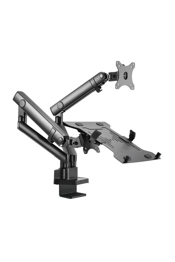 Skilltech SH20 C024ML Slim Gas Spring Monitor Arm with Laptop Holder 17–32", VESA 100x100, 8kg Black