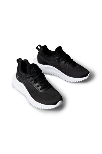 Calvin Klein Women Black & White Eva Runner Sock Mix Low Top Trainers