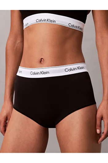 Calvin Klein Women Black Icon Cotton Modal Boyshort Styled Brief