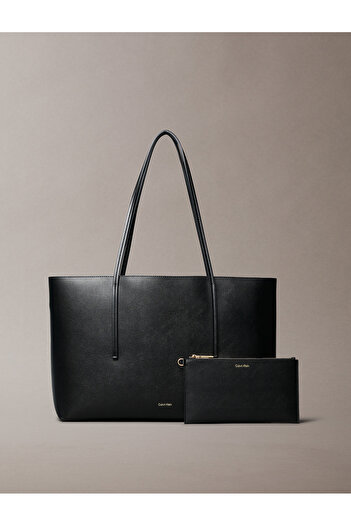 Calvin Klein Women Black Foil Logo Tote Bag