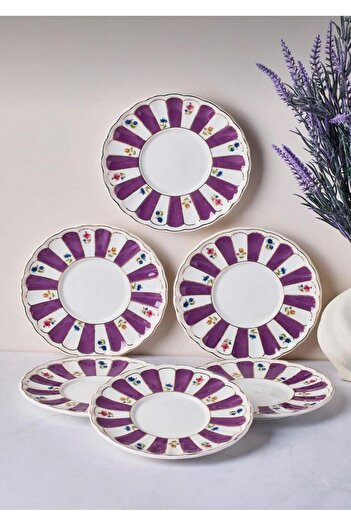 Perotti Balat Porcelain Tea Plate 6 Li Tkebt Purple