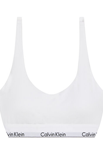 Calvin Klein Women White Icon Cotton Modal Lightly Lined Bralette Bra