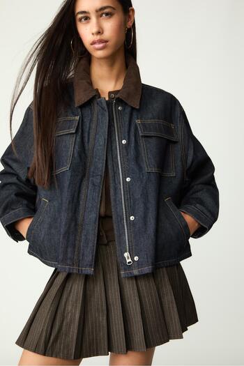 Stradivarius Contrast denim jacket