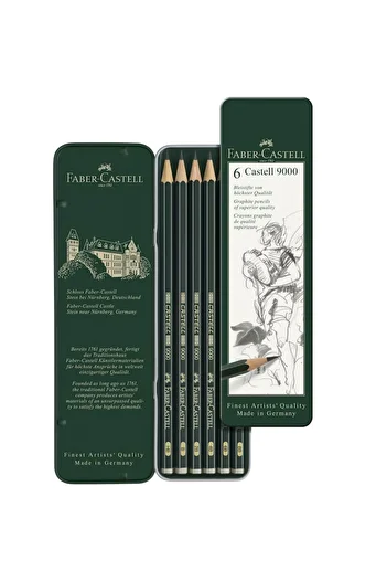 Faber Castell Set de 6 creioane grafice Faber-Castell Castell 9000