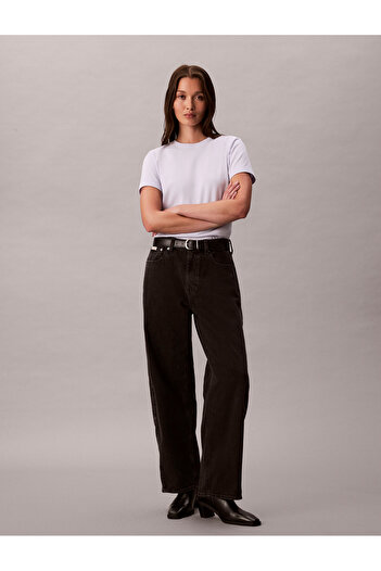 Calvin Klein Women Brilliant White Monogram Archive Jersey Crew Neck Tee