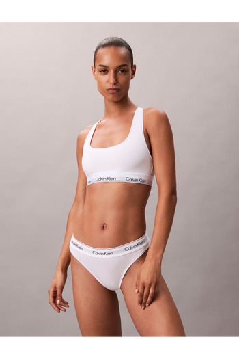 Calvin Klein Women White Icon Cotton Modal Unlined Bralette Bra