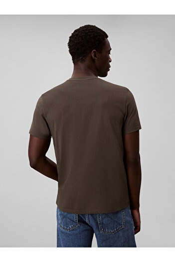 Calvin Klein Men Gray Classic Monogram Crew Neck T-Shirt
