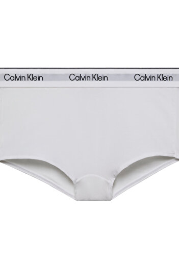 Calvin Klein Women White Icon Cotton Modal Boyshort Styled Brief