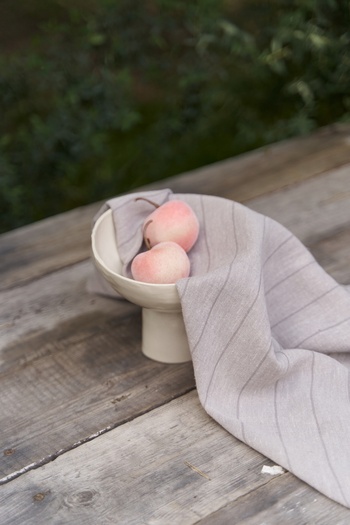 BOHEMAİ Alba Striped Mink Linen Scarf
