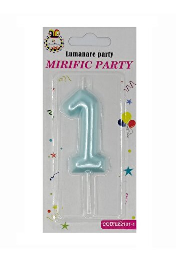 SDX Market Cake candle, number 1, Turquoise Blue