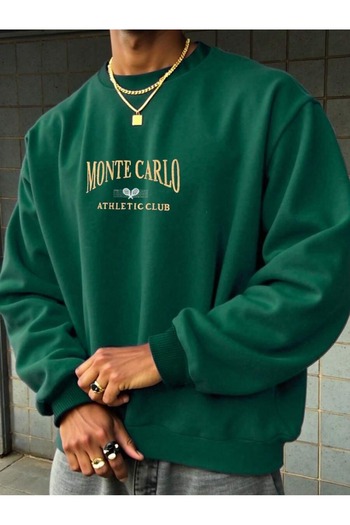uyguntarz Unisex Monte Carlo εμπριμέ φούτερ Oversize