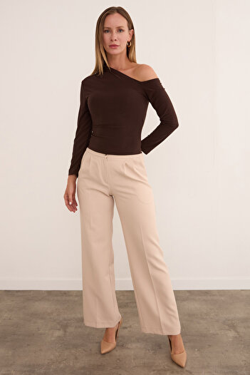 Fulla Moda Basic Tek Omuz Bluz