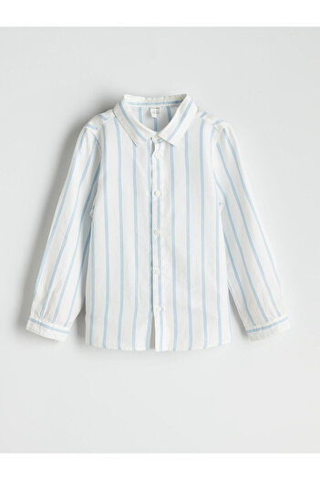 LC Waikiki Lcw Kidsekru Long Sleeve Striped Boy's Shirt