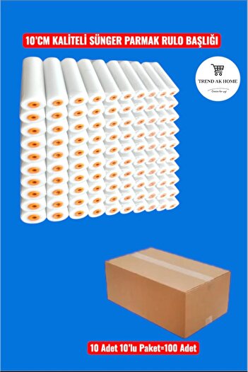 OSKAR FIRÇA 10'Cm Quality Sponge Finger Roller Replacement Head (100 Pieces)