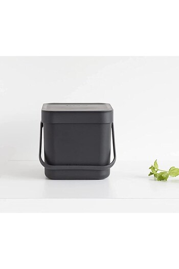 Brabantia Sort & Go Waste Bin, 6 L, Dark Gray