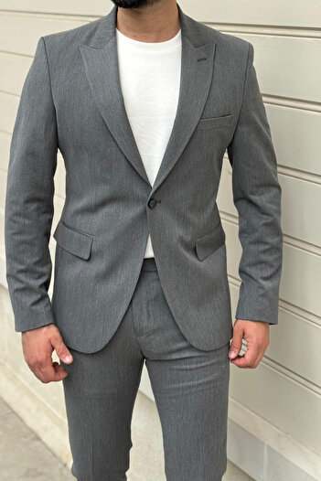 thesunfyre Men's Slim Fit Slim Fit Mono Collar Plain Classic Suit