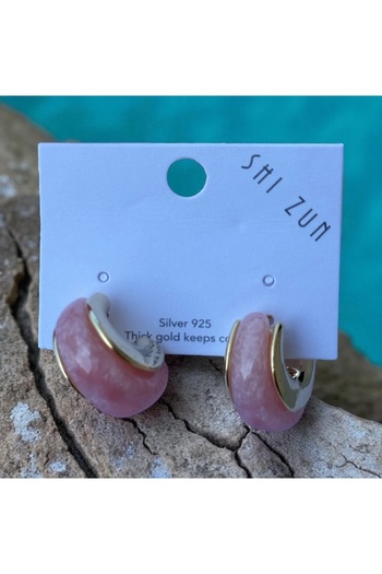 İNN JEWELLERY Steel Earrings Tarnish-Free Antiallergic Pink (2 Years Importer Guaranteed)