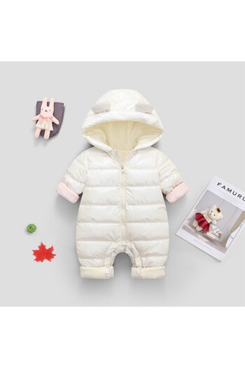 Superbaby Pearly white baby jumpsuit made of flannel