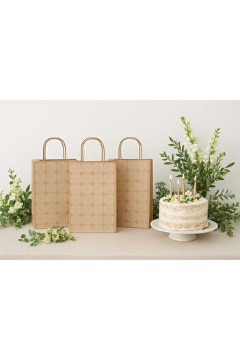 HDF PAZARLAMA 25 ШТУК КАРЕ ДЕСЕНЛІ 18*8*24 КРАФТ ЧАНТА