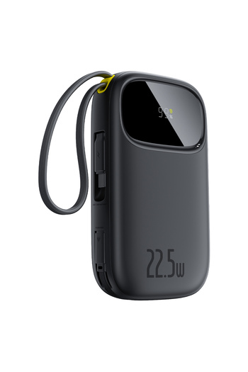 Baseus EnerFill20000mAh Power Bank,22.5W Fast Charging,Built-in Lightning-USB-C,Flight Approved-Black