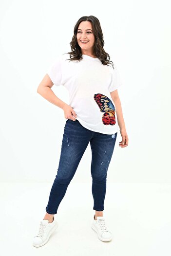 Bigsize Women's large size butterfly t-shirt 1779-24