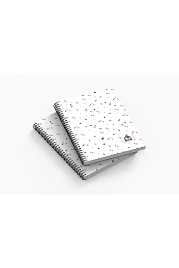Kentsoylu A5 Size Thick Cardboard Cover Spiral 96 Pages Unlined School Notebook / Iconic Series Collection