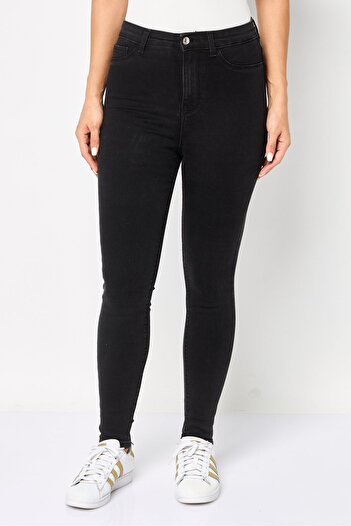 DeFacto Women Super Skinny Fit Solid Stretchable Jeans, Black