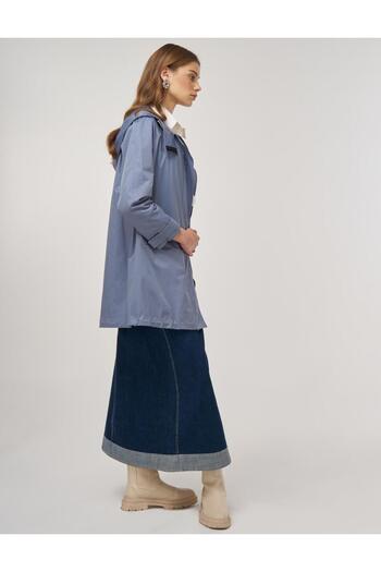 KYR Hooded Short Trench Coat Anthracite